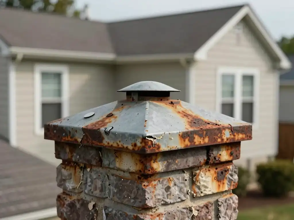 Damage chimney cap in Residential home in Kansas city