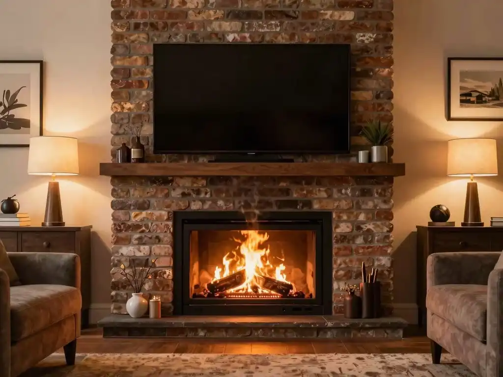 Image of living room with chimney in Kansas City