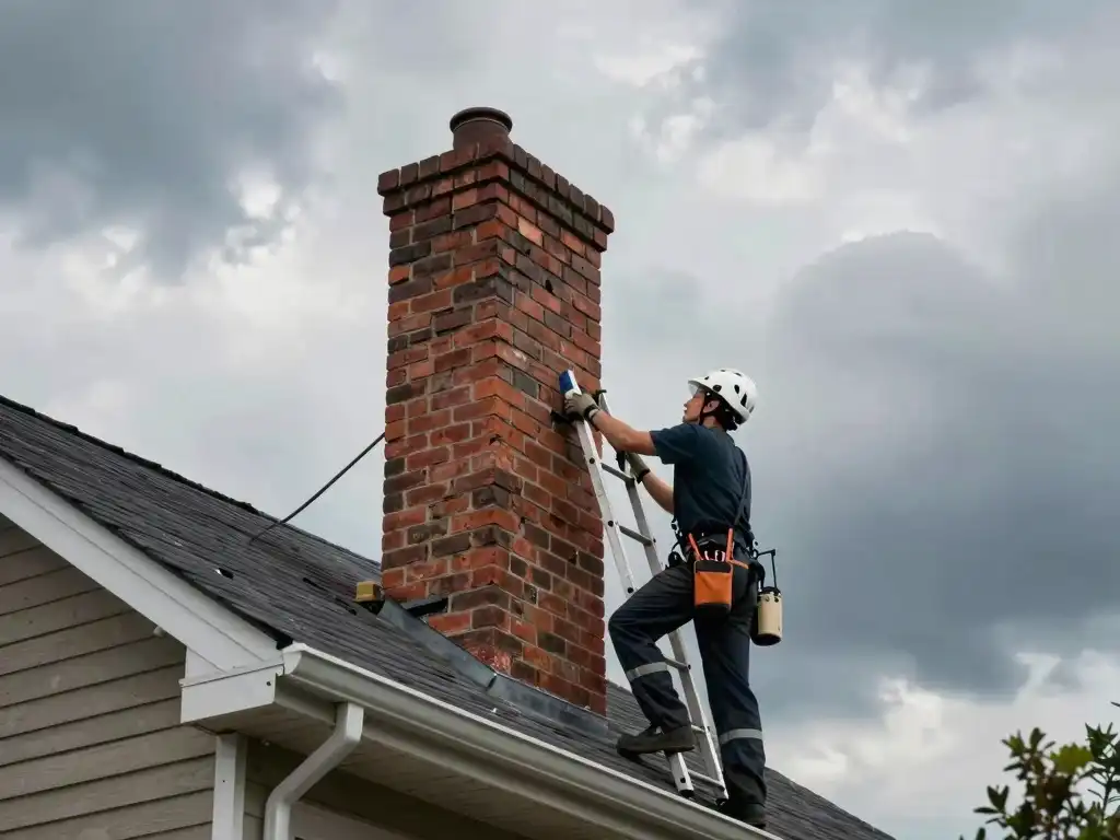 professional chimney technician doing Chimney Services in Kansas City Area
