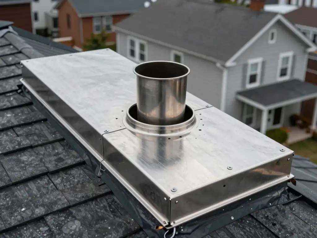 Durable chimney chase cover installed in Kansas City residence
