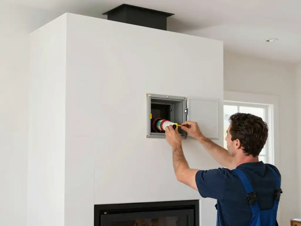 Direct vent fireplace installation in Kansas City home