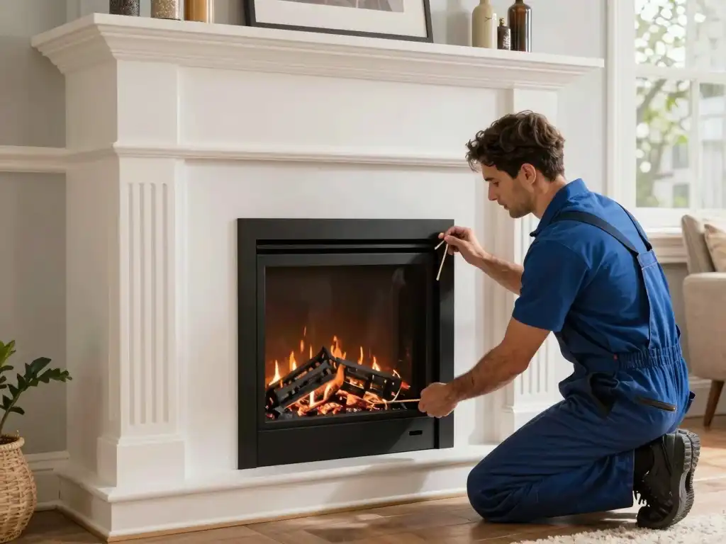 Professional gas fireplace service in Kansas City residence
